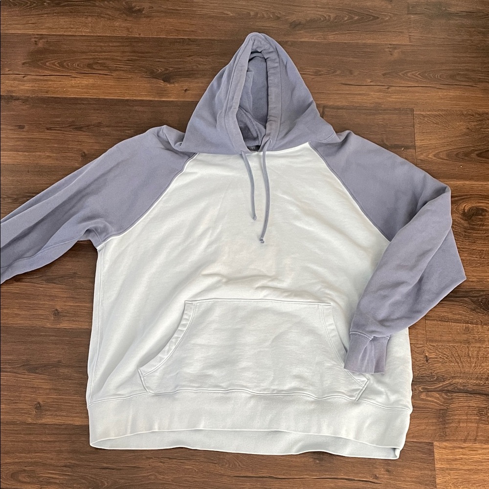 J crew factory Two-Tone Hoodie in blue and light blue